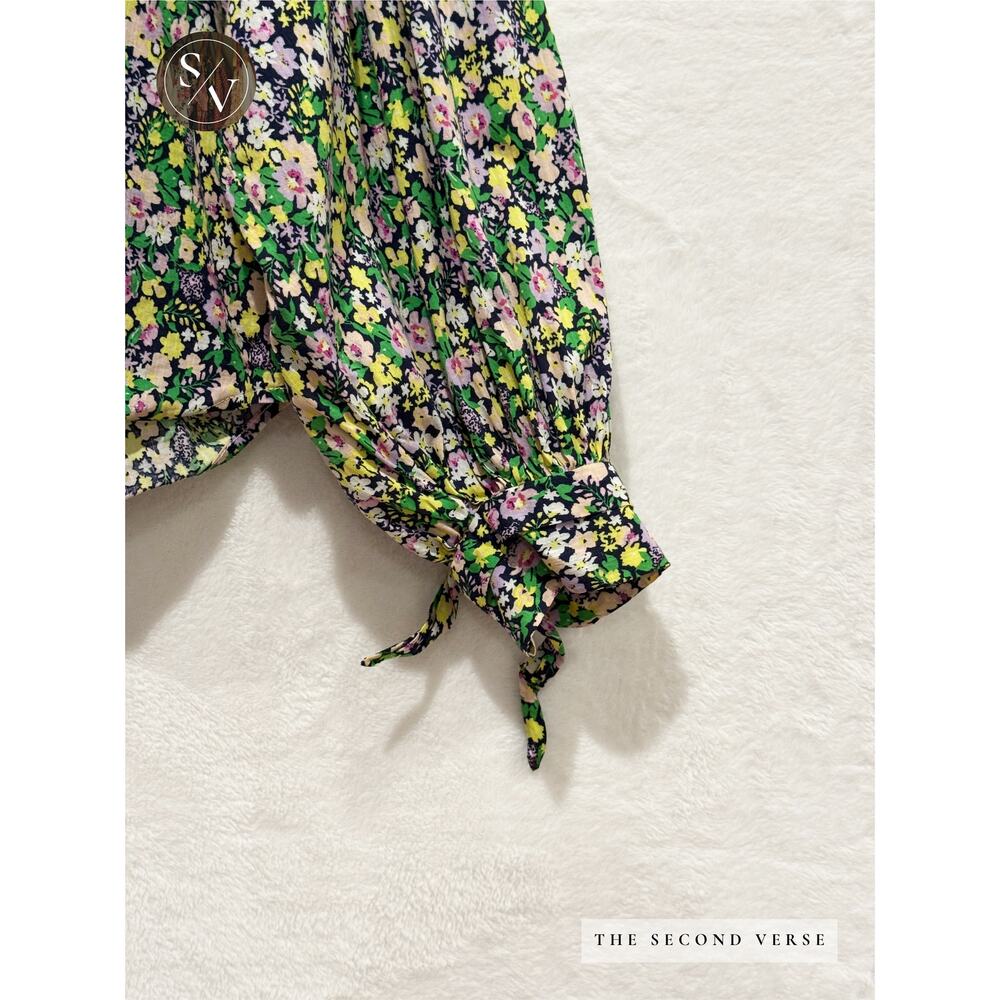 Anthropologie Maeve Ashleigh Puff Long Sleeve Button Down Floral Blouse Small - Picture 4 of 9
